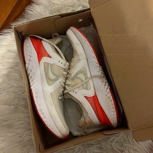 Nike red and white sneakers